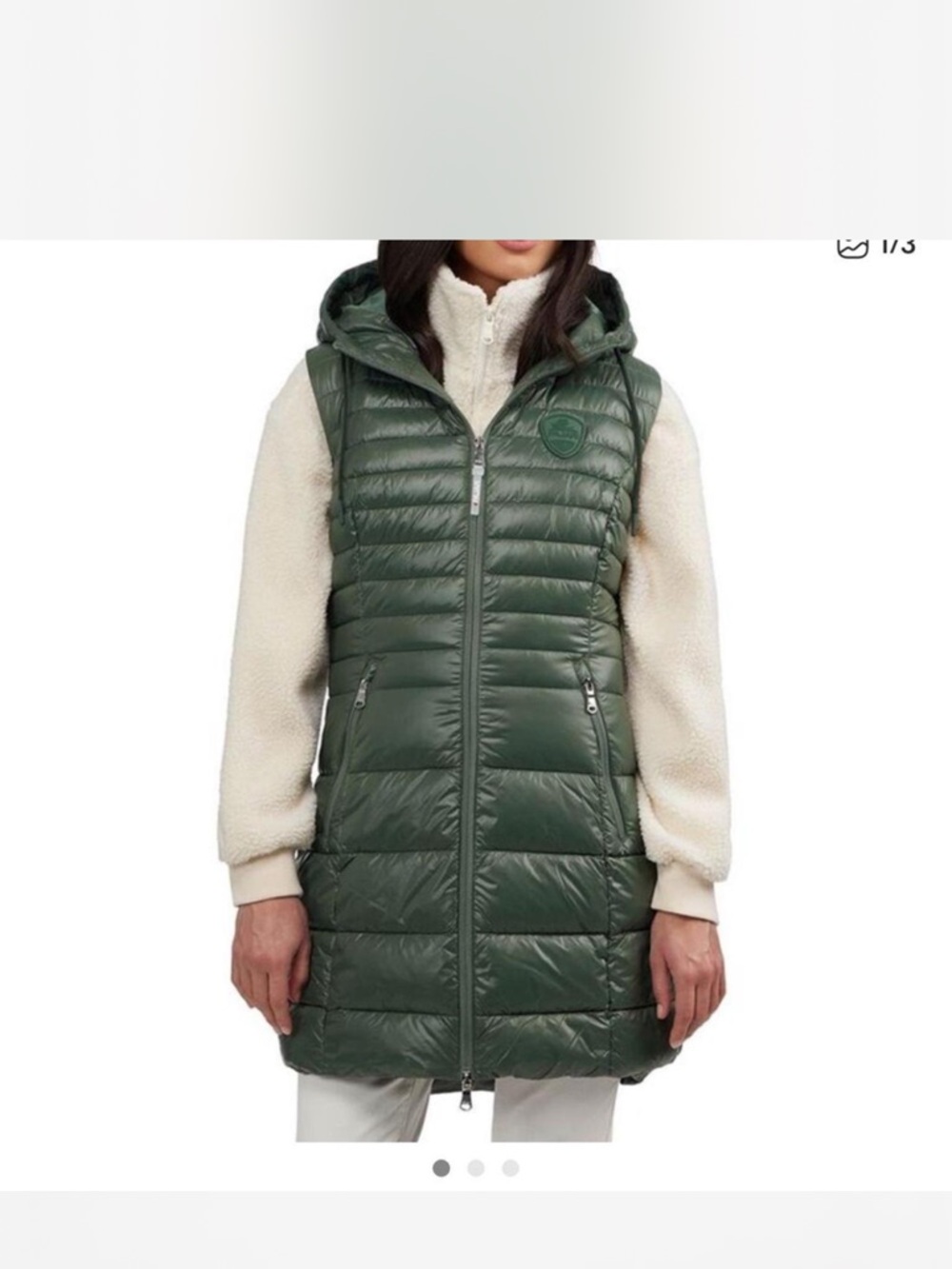 Pajar Quilted Hooded Long Puffer Vest - Forest Green